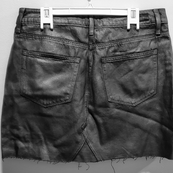 Paige | Women Black Pearlized Stone Coated High Rise Mini Skirt US31 - Picture 5 of 14